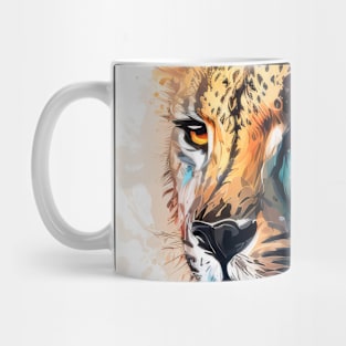 Cheetah Portrait Animal Painting Wildlife Outdoors Adventure Mug